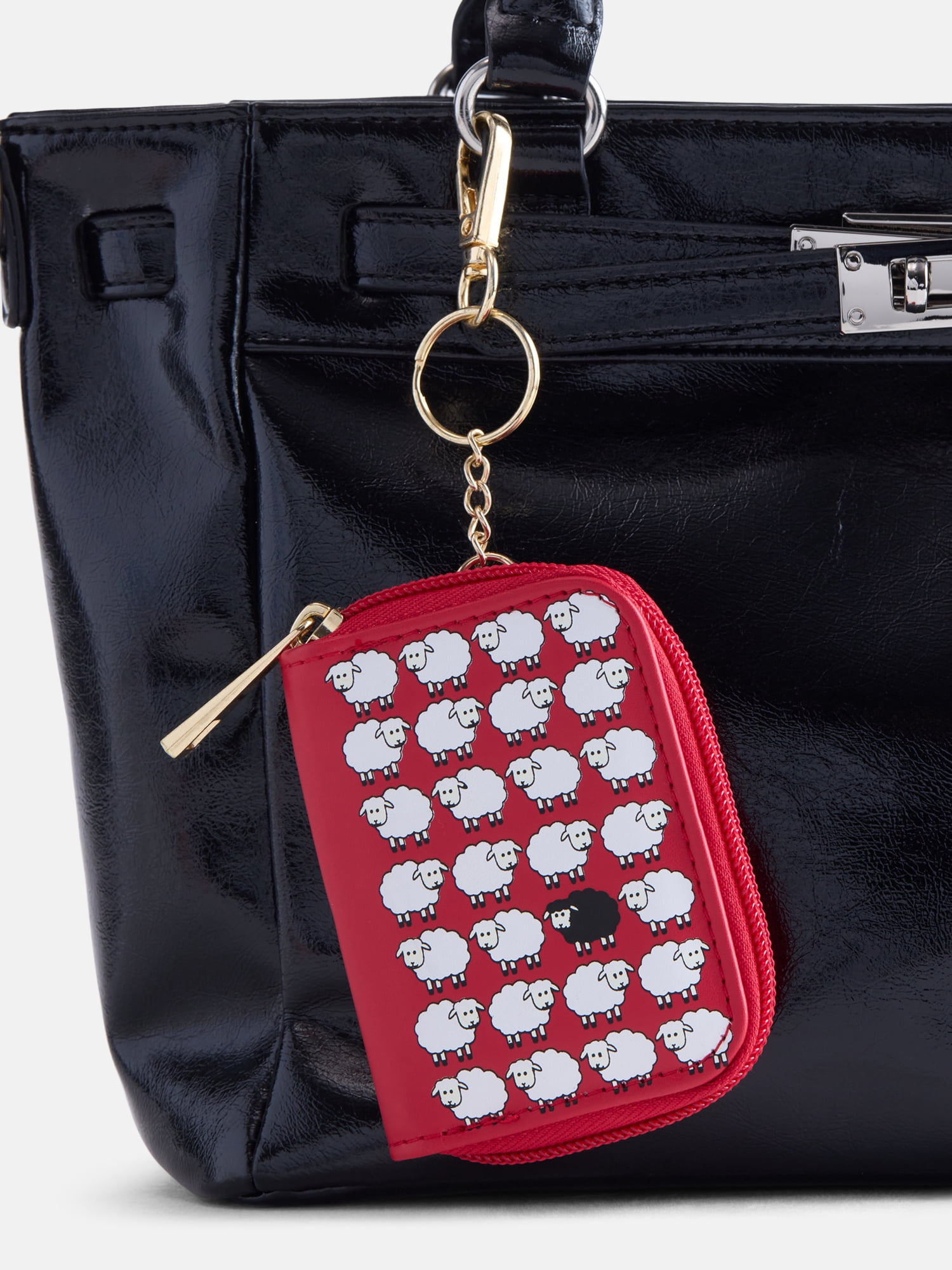 Free Assembly Women's Sheep Book Bag Charm, Red