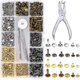 thumbnail image 1 of 360 Leather Rivet Set Double Cap Rivet Tubular Metal Studs 3 Sizes With Punch Pliers 3 Pieces And Setting Tool Kit For Leather Craft Decorating Repair, 1 of 5