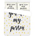 thumbnail image 1 of Juego de cama de 3 piezas ABPHQTO You are My Person Funda nórdica amarilla y negra con 2 fundas de almohada, 1 of 4