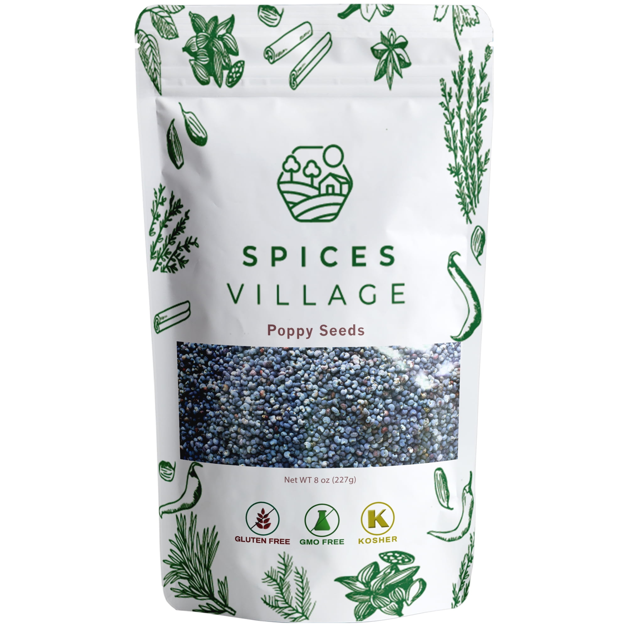 Spices Village Blue Poppy Seeds (8 oz) - Fresh, 100% Natural Bagel Seasoning - Kosher, Gluten-free, Non-GMO - Resealable Bag - Walmart.com