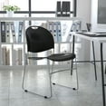 thumbnail image 2 of Flash Furniture 5 Pack HERCULES Series 880 lb. Capacity Black Ultra-Compact Stack Chair with Chrome Frame, 2 of 14