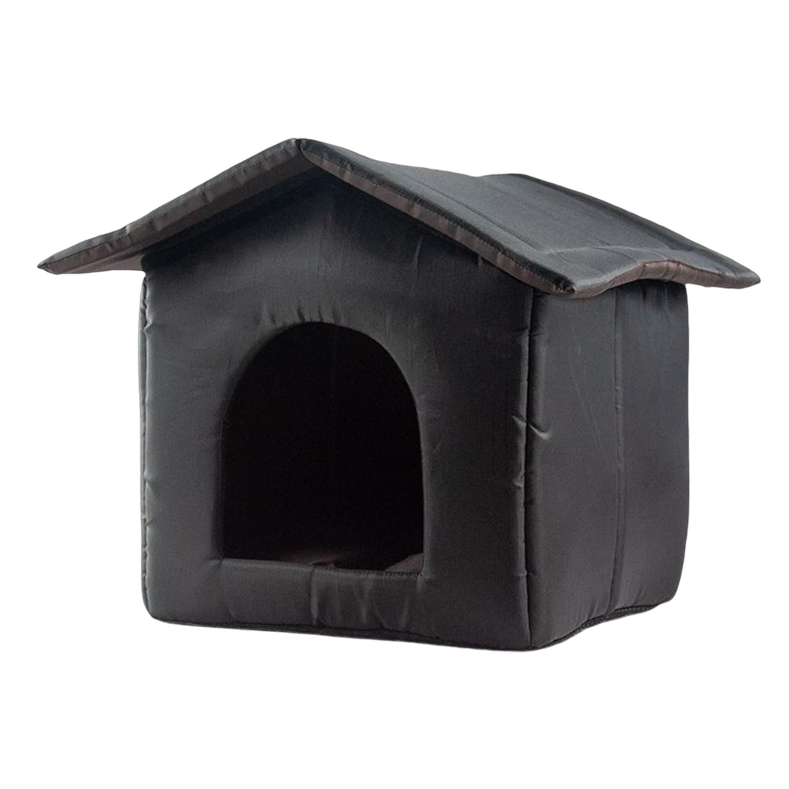 Cat Houses for Outdoor Cats, Kitty Shelter Foldable Feral Pet Kennel Cave House Stray Cats Shelter Small Cat Dog Tent Cabin , Black