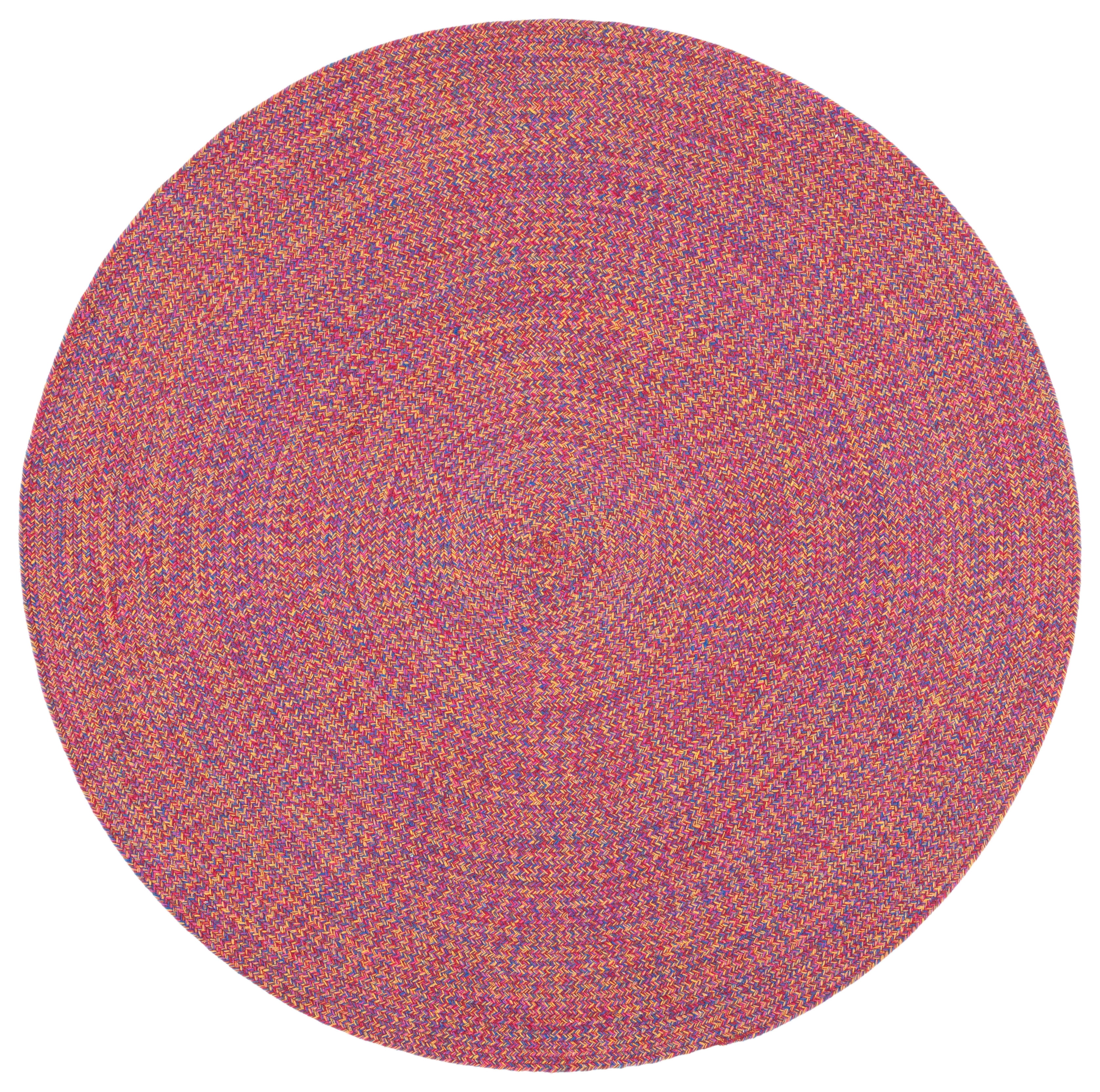 SAFAVIEH Braided Isidor Solid Cotton Reversible Area Rug, Red/Yellow, 6' x 6' Round