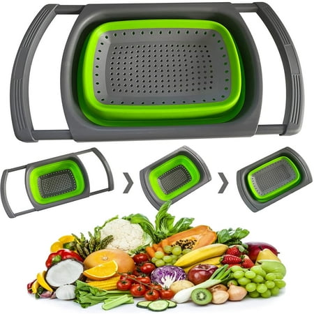

Telescopic Drain Basket Collapsible Silicone Drain Basket for Kitchen Collapsible Strainer Basket for Cleaning Fruits and Vegetables Food Grade Material