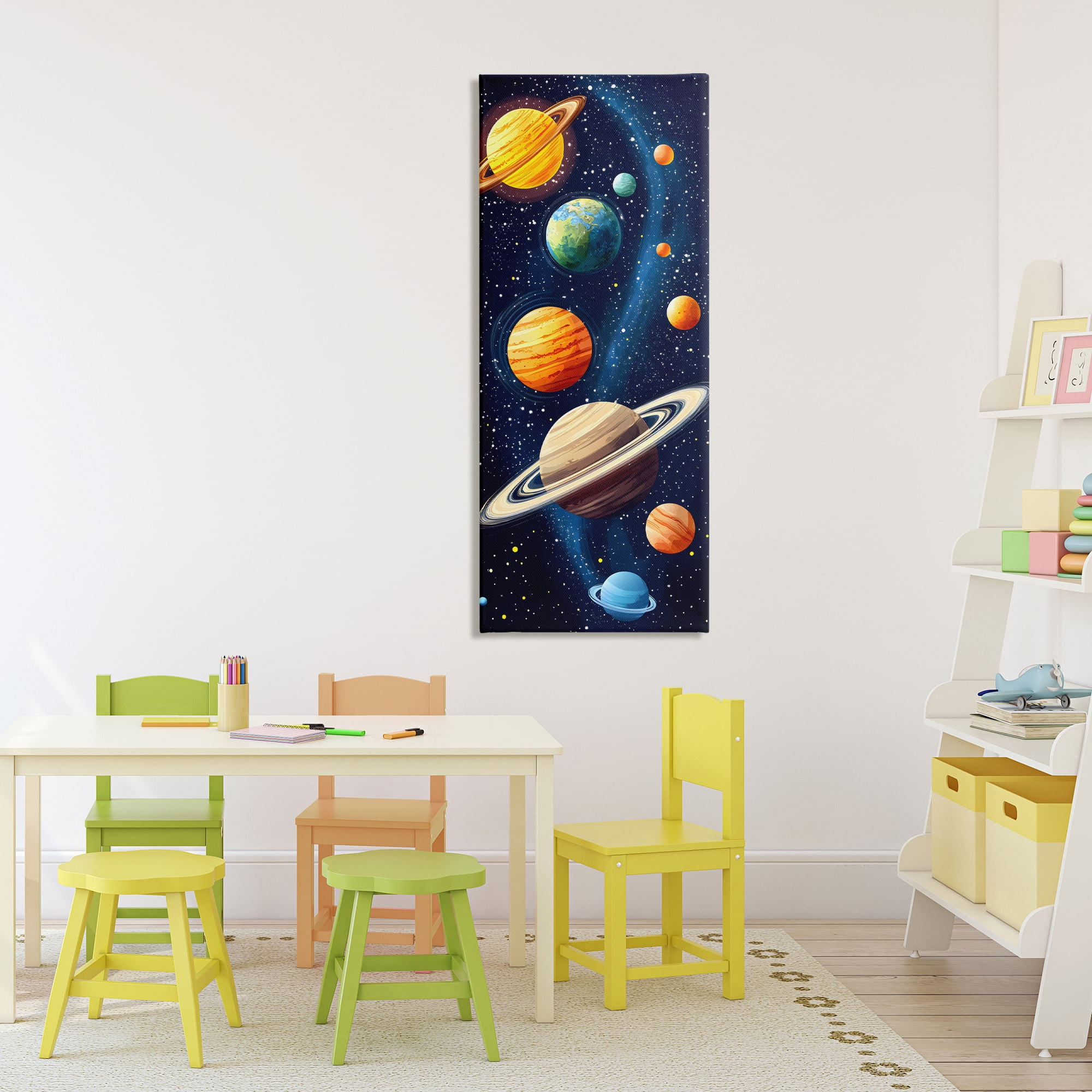 Stupell Industries Galaxy Swirl Planetary Orbit Canvas Wall Art, design by Creative Studio