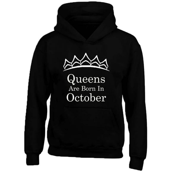 Tiara Queens Are Born In October Black Sweatshirt Hoodie Birthday Small