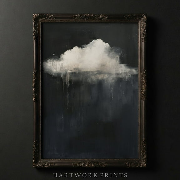 Zuno Cloud Printable Dark Academia Wall Art, Vintage Dark Cottagecore Prints, Moody Farmhouse Home Decor, Gothic Abstract Cloud - Wall Art Print, 8x12 UNFRAMED