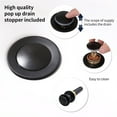 thumbnail image 5 of Tcbosik 6 Inch Vanity Sink Faucet with Pop-up Drain & Supply Hoses, 2-Handle Bathroom Faucet, 360 Degree High Arc Swivel Spout Centerset for Bath RV and Kitchen, Matte Black, 5 of 7