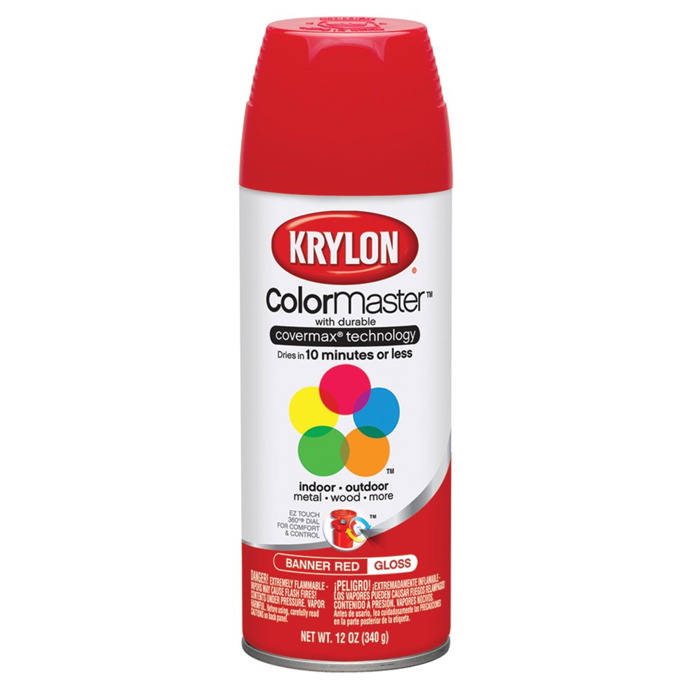 Krylon ColorMaster Paint & Primer, 12 oz., Banner Red