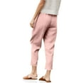 thumbnail image 5 of Scyoekwg Pants For Women Elastic Waist Casual Pants With Side Pockets Lightweight Fashion Classic Solid Color Comfy Baggy Pants Trousers (Pink,XXXL), 5 of 7
