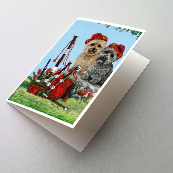 Cairn Terrier Pipers Greeting Cards and Envelopes Pack of 8