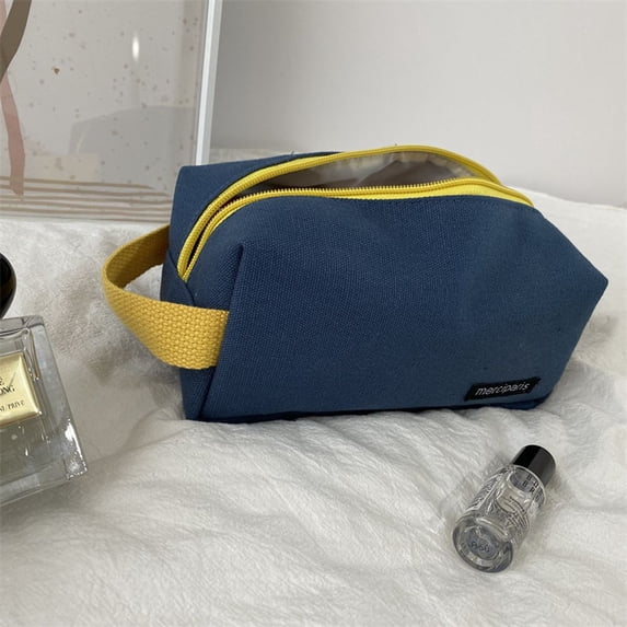 Portable Outdoor Large Capacity Travel Organizer Contrasting Colors Makeup Bags Student Stationery Bag Korean Storage Bags Women Toiletry Bag Cosmetic Bags Student Stationery Bag NAVY BLUE