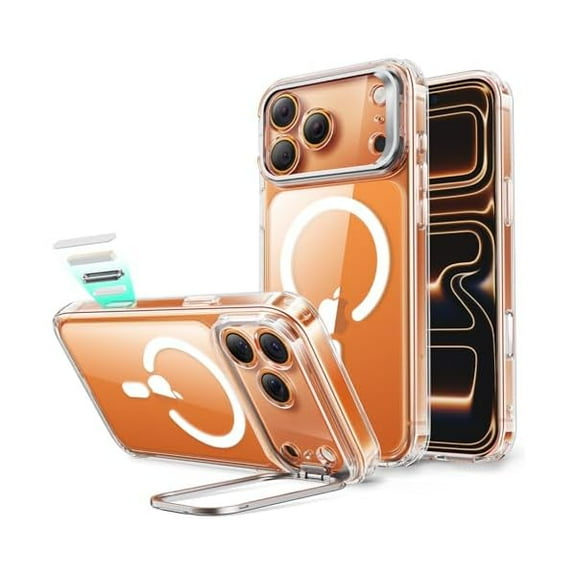 1997 for iPhone 17 Pro Max Case with Stand, Camera Control Cover Compatible with MagSafe, Military-Grade Drop Protection Magnetic Phone Case for iPhone 17 Pro Max, Scratch-Resistant Back Cover, Clear