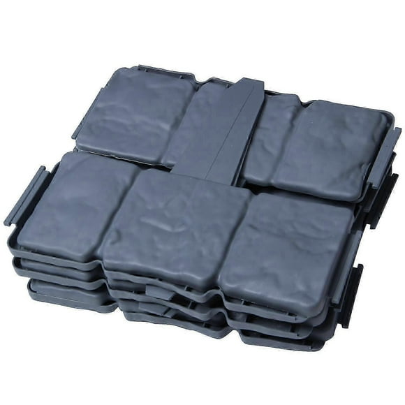 12Pc Grey Garden Fence Edging Cobbled Stone Effect Plastic Lawn Edging Plant Border Decorations Flo