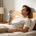 thumbnail image 1 of Ke1Clo Portable Digital Display Turbine Handheld Fan, USB Rechargeable Cool Function with Adjustable Wind Speed, Personal Mini Fan for Outdoor Office Home, Blue, 1 of 6