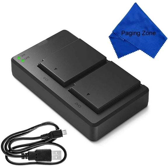 PZ 2 Pack of LP-E10 Camera Battery and USB Dual Battery Charger Set for Canon EOS Rebel T3, T5, T6, T7, Kiss X50, Kiss X70, EOS 1100D, EOS 1200D, EOS 1300D