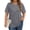 1 Grey, variant on Women Plus Size Tops Pleated Crewneck Short Sleeve Shirts Casual Summer Tops