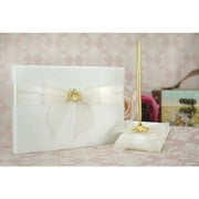 Cinderella Fairy Tale Coach Wedding Guestbook and Pen Set (Silver/Gold)