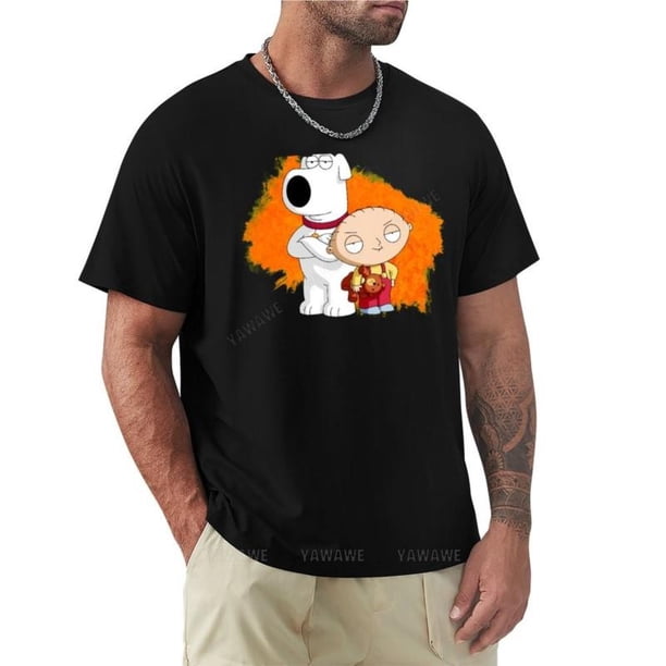 Camiseta de marca de verano para hombre Camiseta estampada de brian y stewie ropa corta