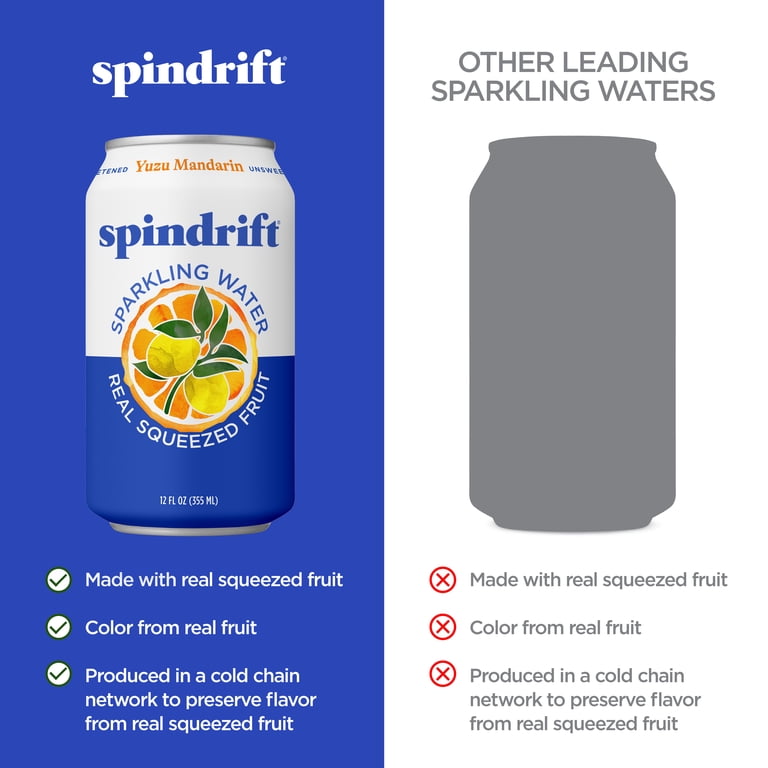 Spindrift Yuzu Mandarin Sparkling Water, 12 fl oz, 8 Pack photo 3