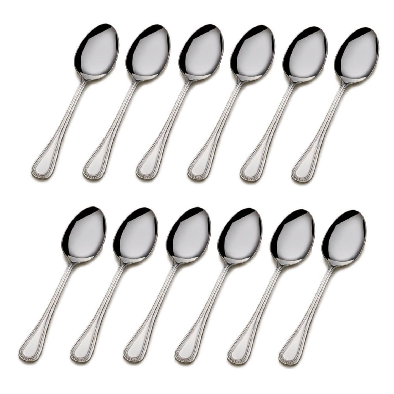 Wallace Continental Bead 18/10 Stainless Steel Teaspoon Set of Four 