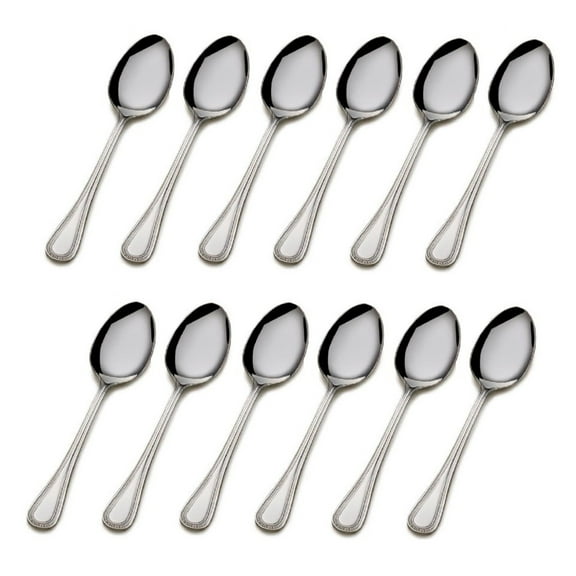 Wallace Continental Bead 18/10 Stainless Steel Teaspoon (Set of Twelve)