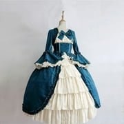 Fesfesfes Spring Dresses for Women Lace Long Sleeve Bowtie Cosplay Costumes Party Dress With Bow Gothic Dress