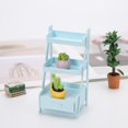 thumbnail image 3 of figatia 1/12 Scale Dolls House Mini Retro Wood Plant Stand Display Rack Unit Furnishings Blue, 3 of 9