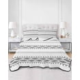 thumbnail image 3 of Black White Modern Geometric Full Size Down Alternative Comforter, Lightweight Comforter Quilt Bedding Set with Pillow Shams Abstract Art Aesthetics All Seasons Bed Comforter Duvet Insert 78"x90", 3 of 7