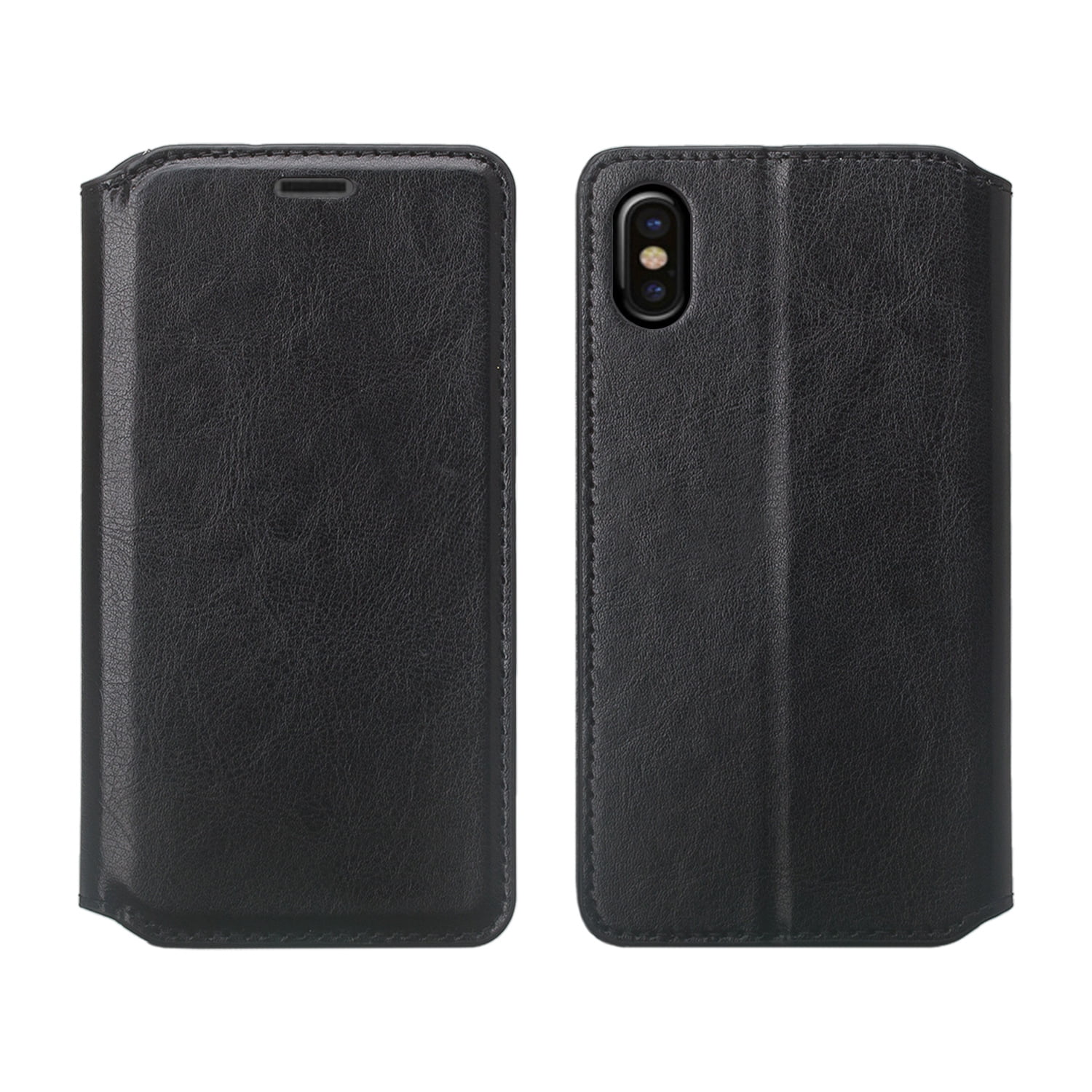 Faux Leather Folio Phone Case with ID and Credit Card Holder for iPhone X or Xs