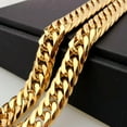 thumbnail image 4 of 11/13/16mm Polished Fashion Mens Chain Stainless Steel Curb Cuban Link Necklace, 4 of 6