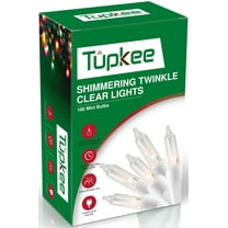 Christmas Random Shimmering Twinkle Lights - 12 of 100 Bulbs Twinkle  Indoor Outdoor - 20.5 Feet White Light String, 100 Clear Bulbs, Christmas Tree Holiday Decor Sparkling Twinkling Christmas Lights