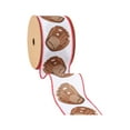 thumbnail image 2 of LaRibbons 2 1/2" Faux Linen Heat Transfer Wired Ribbon | Baseball Glove | 10 Yard Roll, 2 of 5