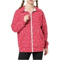 thumbnail image 2 of AUNVITO Windbreaker Jacket Loose Fit for Boys & Girls 5-15Y French Terry Stand Collar Winter Coat with Pockets Solid Color Casual Outdoor Wear, 2 of 6