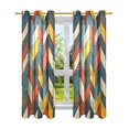 thumbnail image 7 of Yayeee Window Curtains Set of 2 for Living Room Light Filtering 63"x42", Red Geometric, 7 of 7