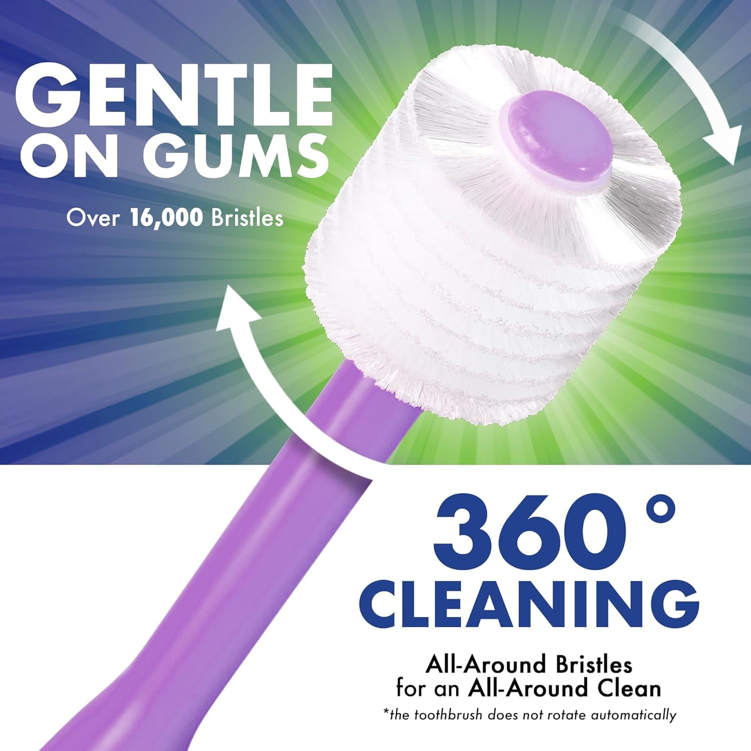 Brilliant Child Toothbrush, Soft Round Head, Ages 2-5, All-Around Clean, Lilac, 3 Pack