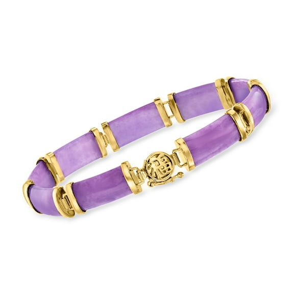 Ross-Simons Purple Jade Chinese Symbol Bracelet in 18kt Gold Over Sterling, Women's, Adult