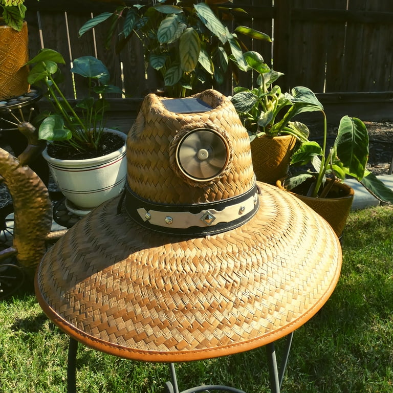 Wide Brim Solar Fan Outdoor Fishing Hat,Sunscreen Sun Hat with Fan