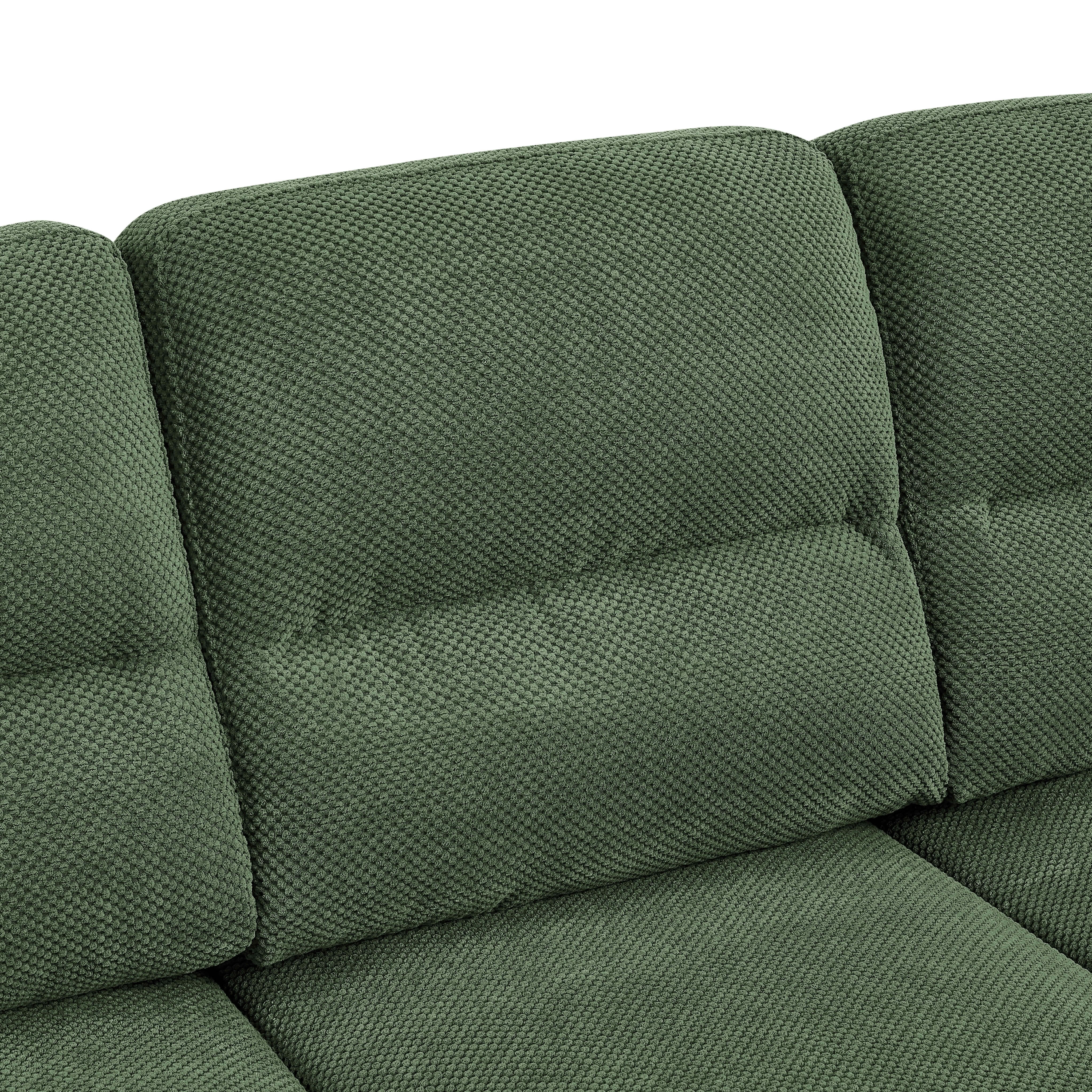 MAYEERTY 81 Inch 3‑Seater Sofa, Modern Textured Fabric Couch with Plush Track Arms & Solid Wood Frame for Living Room