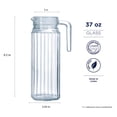 thumbnail image 4 of Luminarc 37 oz. Clear Quadro Pitcher With White Lid, 4 of 6