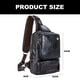 thumbnail image 2 of Mochila cruzada con correa, bolso de hombro para hombre, mochila Retro para bicicleta con correa de cuero PU para mujerColor: tamaño: 32*22*8cm Material: PU Cierre de cremallera 1. Bolso de cuero:, 2 of 5