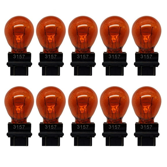 10 Pack 3157 Clear and Amber Tail Signal Brake Light Bulbs