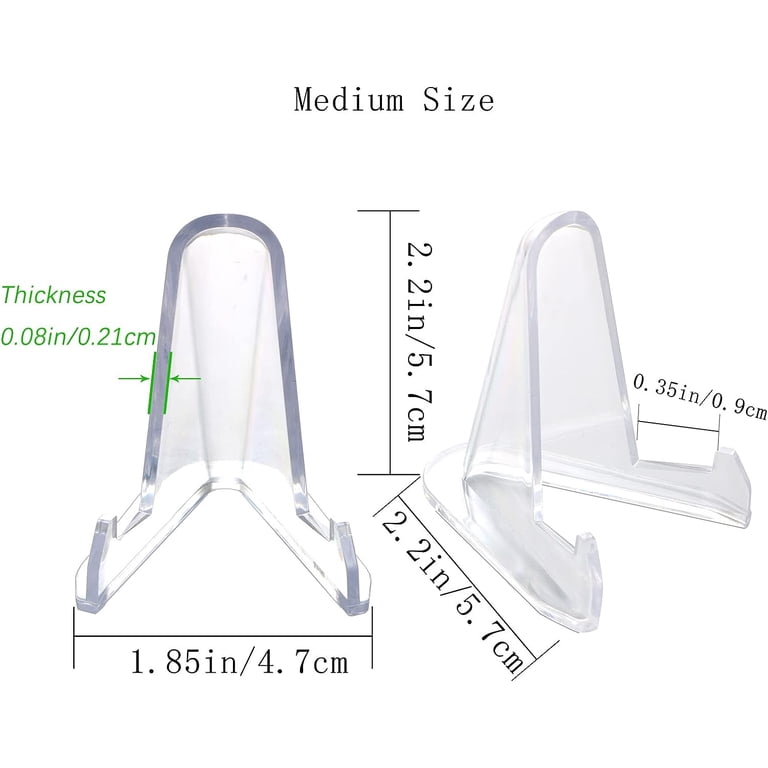 40 Pack Acrylic Card Display Stands - 2.16 Inch Transparent Easels For Baseball Cards, Coins, Medals