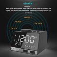thumbnail image 4 of Pantalla LCD Reloj digital Altavoz inalámbrico Bluetooth Radio Reloj despertador con dos puertos USB, Enchufe de EE. UU., Negro Inevent EL3018-02B, 4 of 7