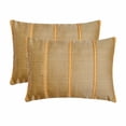 thumbnail image 4 of The HomeCentric Designer Lumbar Pillow Cover beige Pack of 2, 12"x20" (30x50 cm) Jute Jute, Tape Oblong Pillow Cover, Striped Contemporary Style - Jute Journeys, 4 of 5