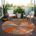 thumbnail image 6 of Addison Rugs Chantille Indoor/Outdoor Transitional Geometric Rust Washable Round Rug, 8' x 8', 6 of 6