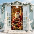 thumbnail image 5 of Uuiauoio Christmas Door Cover Christmas Hanging Banner Backdrop Photography Background Door Decorations Outdoor Decor ,Christmas Day Door Decoration - Festival Party Decoration, 5 of 6