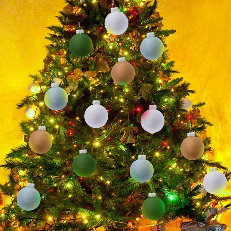 Christmas Decor- 24pcs Velvet Christmas Ornaments Balls, Brown Christmas  Ornaments Balls, Decorative Hanging Ornaments, Plastic Ball Christmas