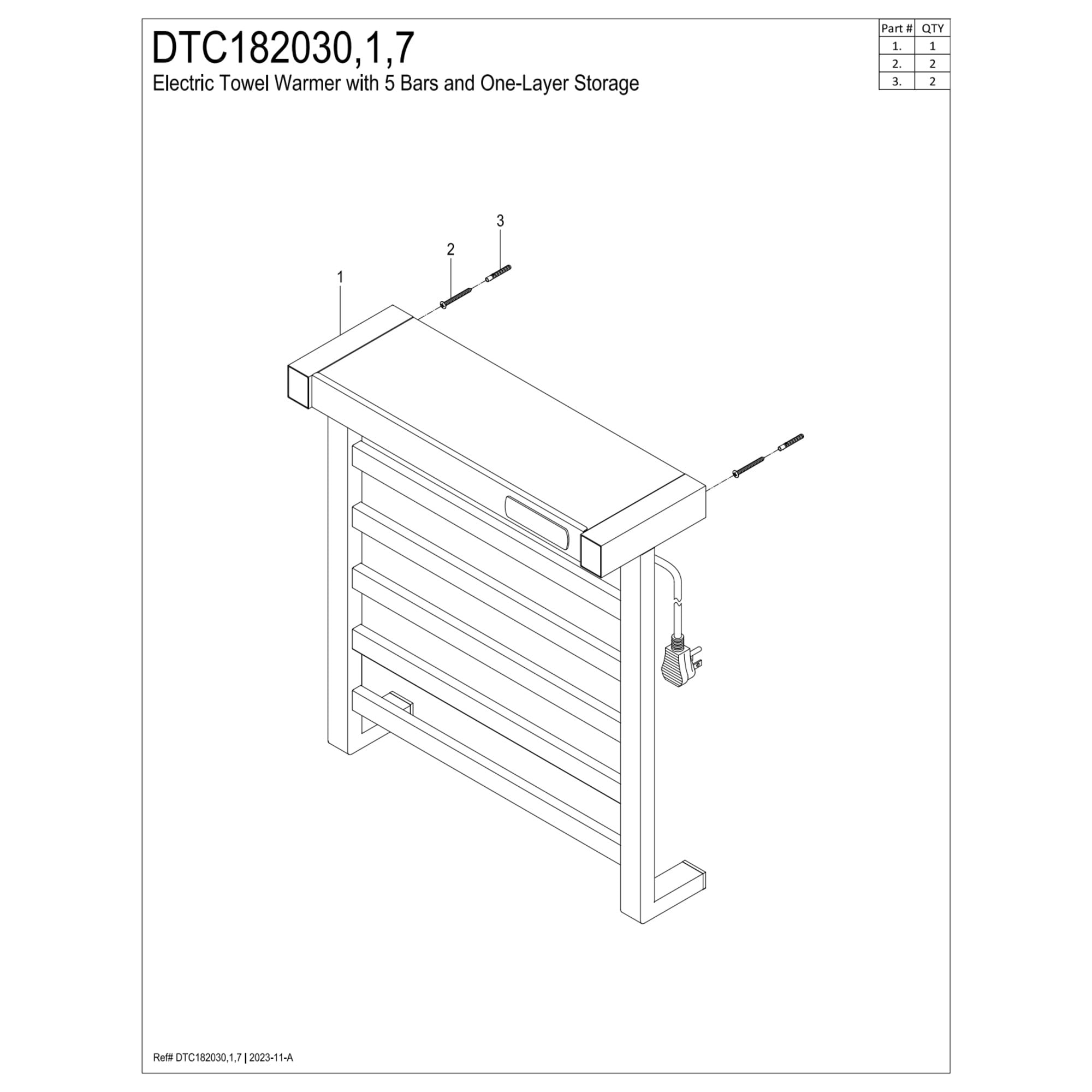 Kingston Brass DTC182030 Markus Wall Mount Plug-In Towel Warmer, Matte Black