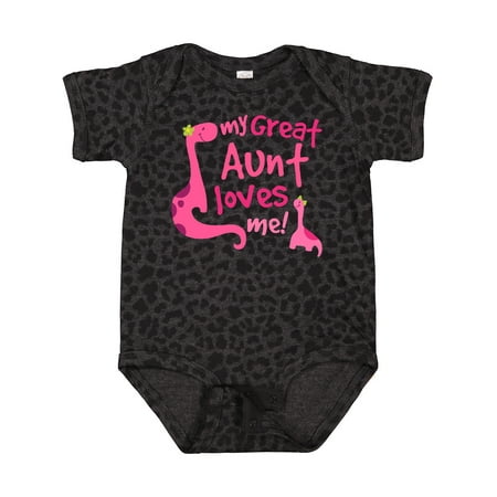 

Inktastic My Great Aunt Loves Me Dino Gift Baby Girl Bodysuit